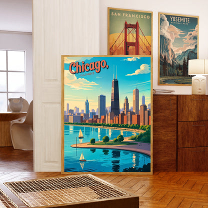 Chicago Vintage Travel Poster - The Windy City