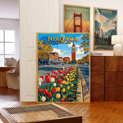 Niagara-on-the-Lake Vintage Travel Poster - Gardens in the Heart of Town Ontario