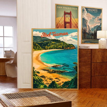 Abel Tasman Vintage Travel Poster