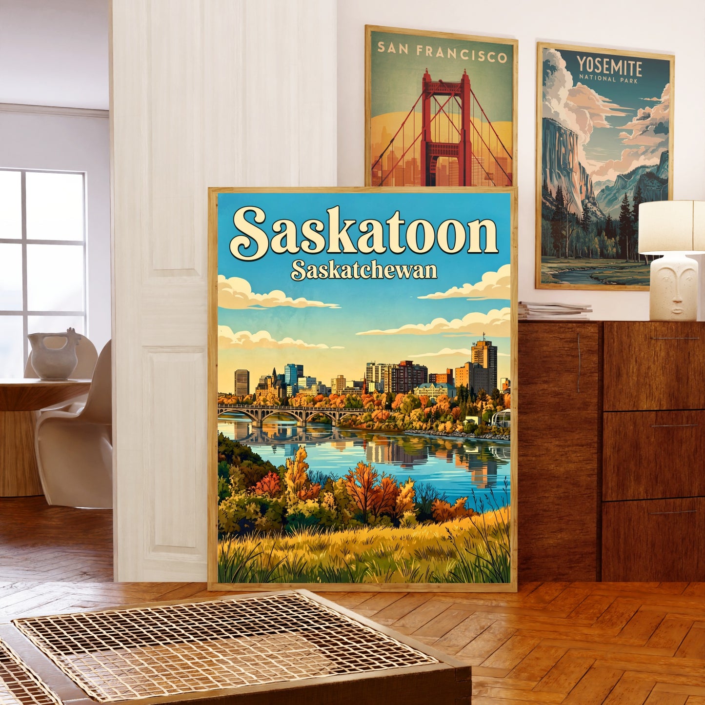 Saskatoon Vintage Travel Poster- Land of Living Skies