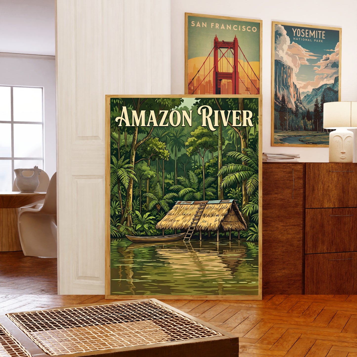 Amazon River Vintage Travel Poster - Jungle Living