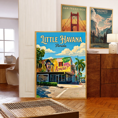 Little Havana Vintage Travel Poster - Mesmerizing Street