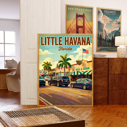 Little Havana Vintage Travel Poster -  Street Life