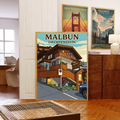 Malbun Vintage Travel Poster - Staycation