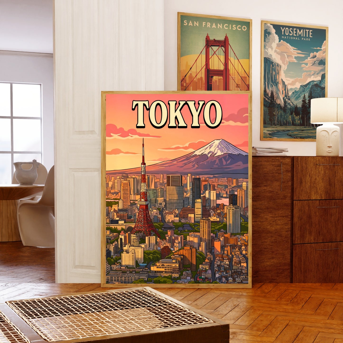 Tokyo Vintage Travel Poster - Mesmerizing Sky
