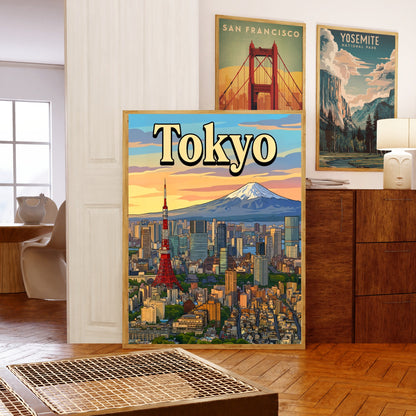 Tokyo Vintage Travel Poster - Japan Captivating Above View