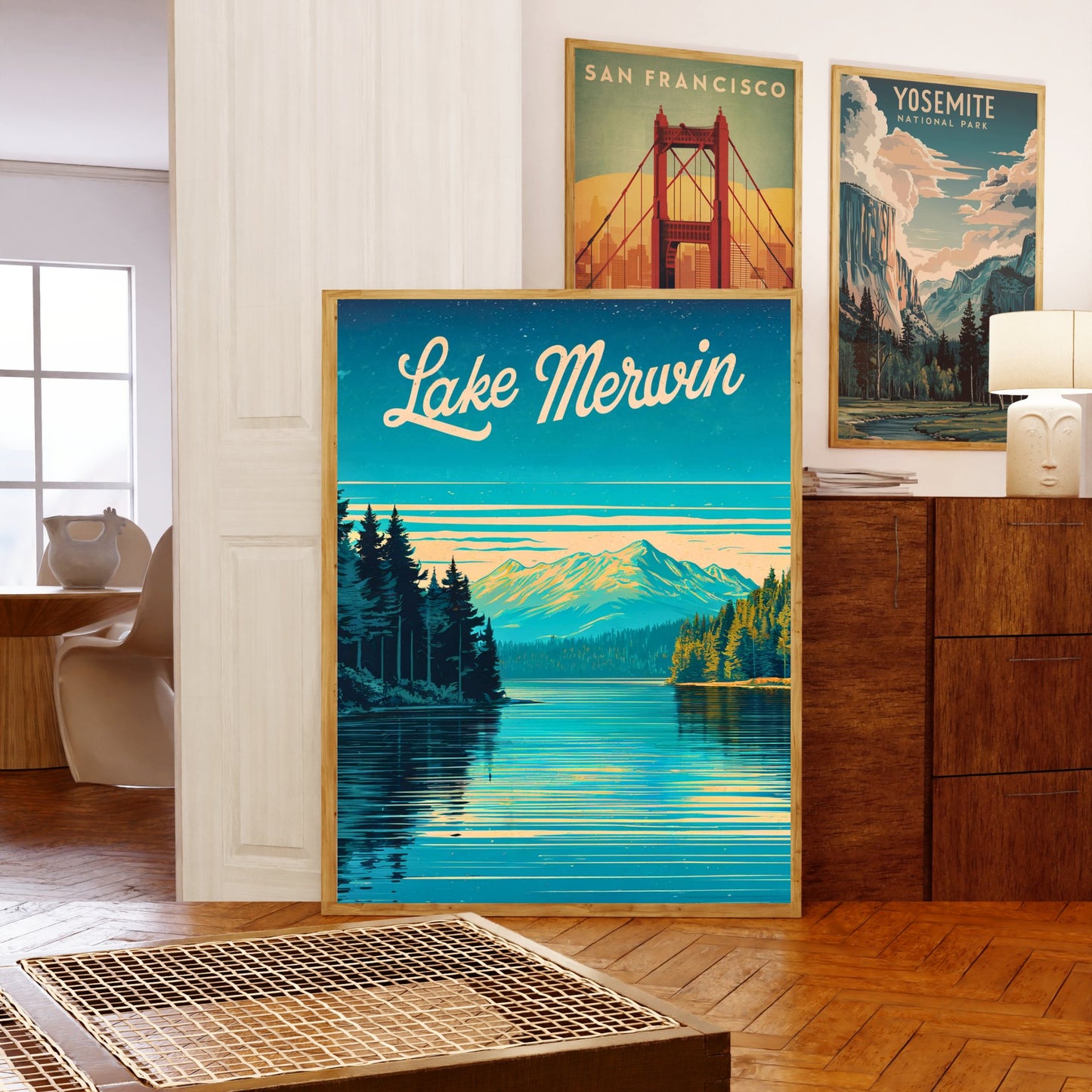 Lake Merwin Vintage Travel Poster - Explore the Beauty of Lake in Washington