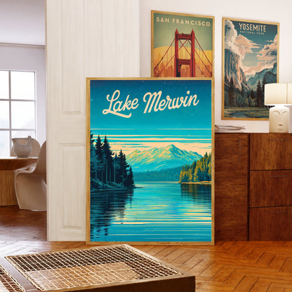 Lake Merwin Vintage Travel Poster - Explore the Beauty of Lake in Washington
