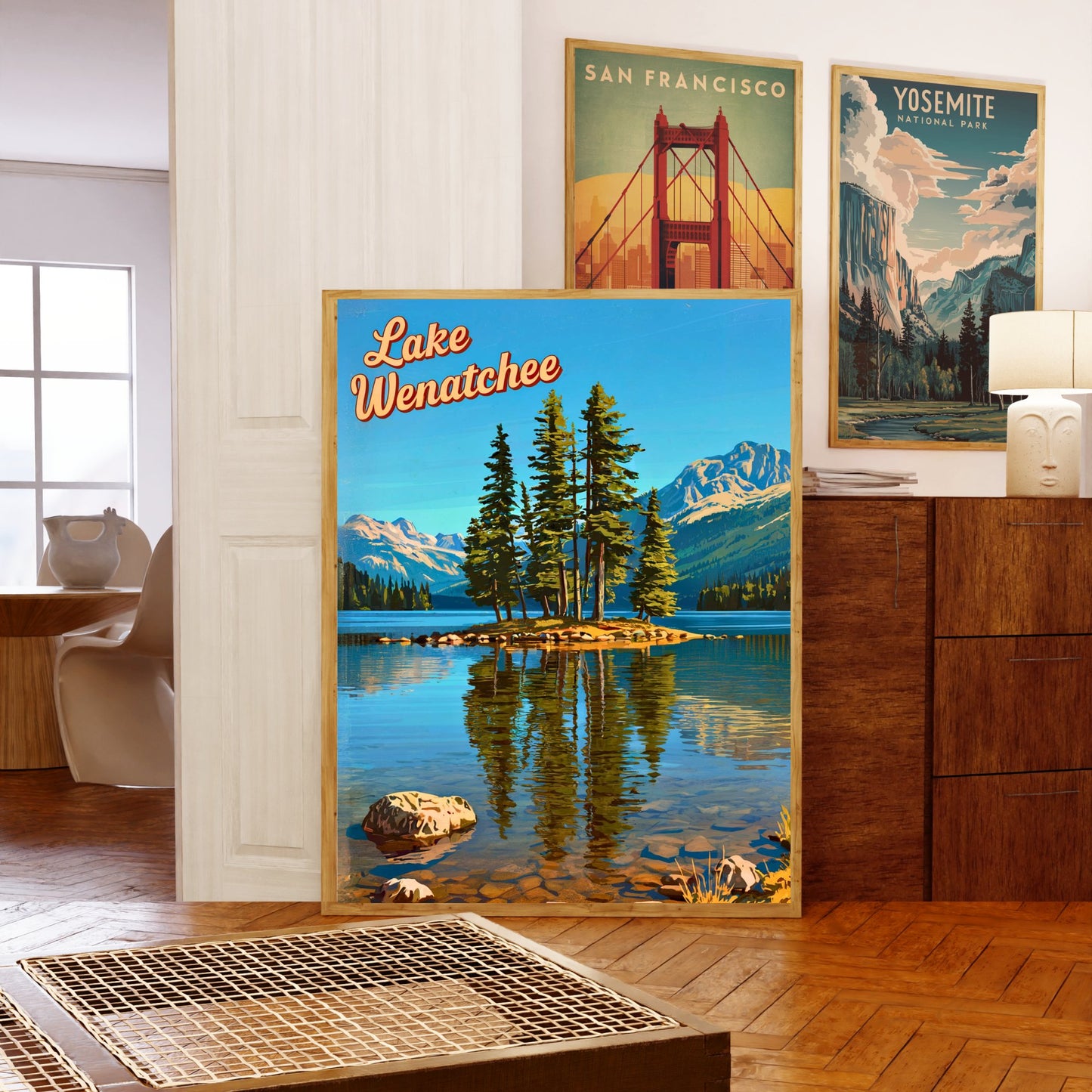 Lake Wenatchee Vintage Travel Poster