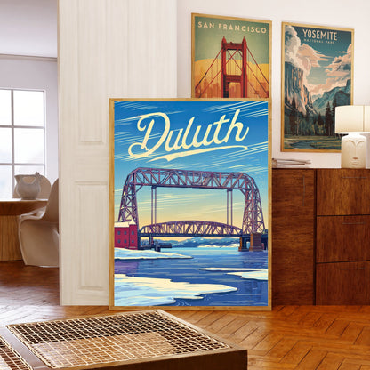Duluth Vintage Travel Poster - Winter in Minnesota