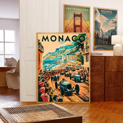 Monaco Vintage Travel Poster