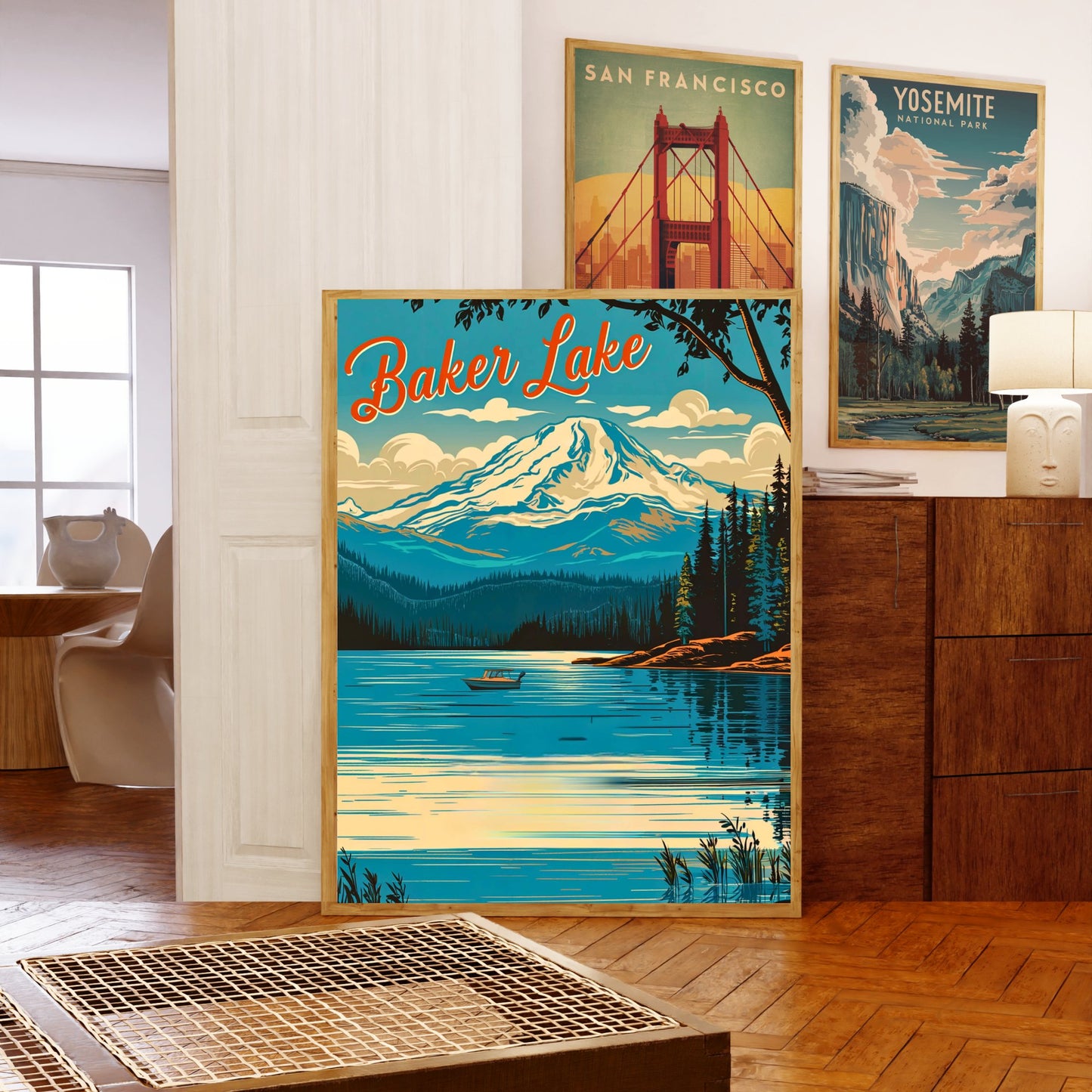 Baker Lake Vintage Travel Poster