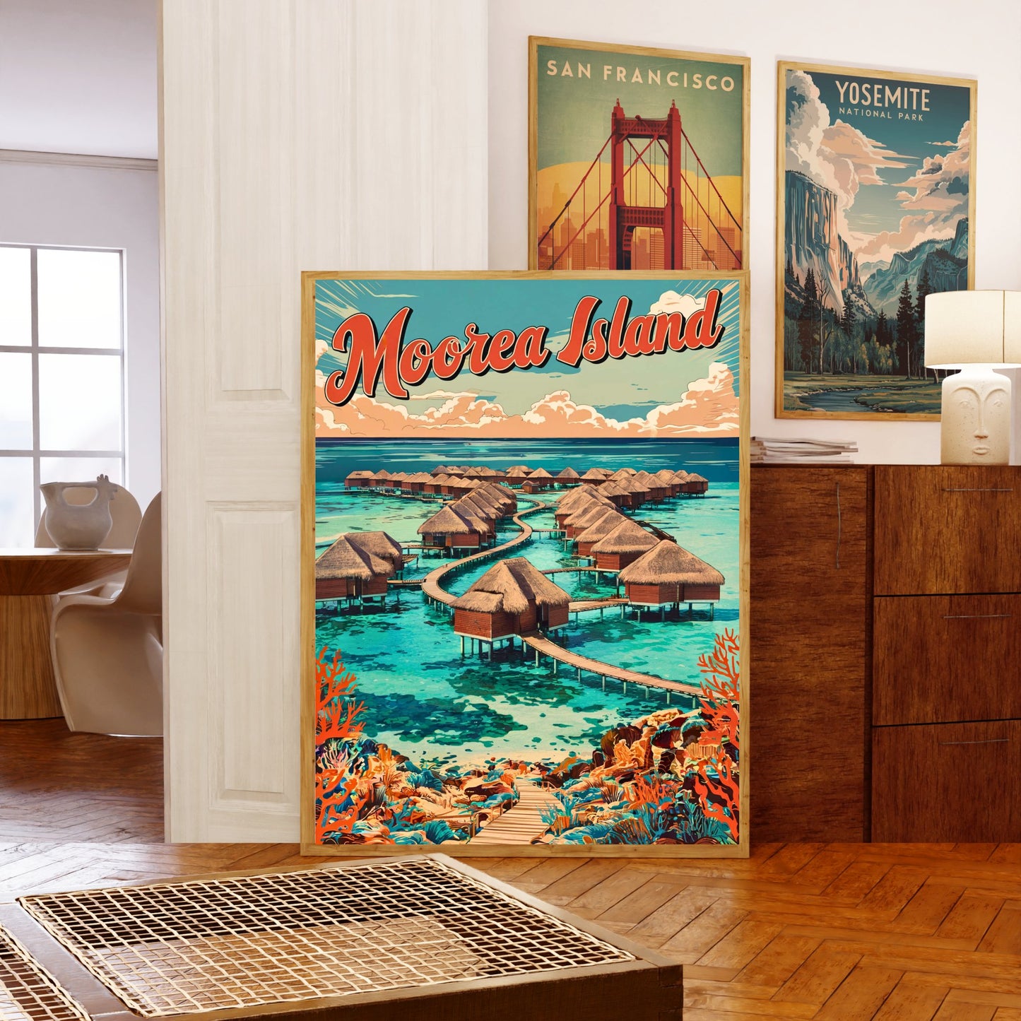 Moorea Island Vintage Travel Poster - Beautiful Vacation Spot