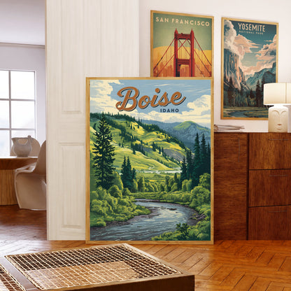 Boise Vintage Travel Poster - Breathtaking Nature Getaway
