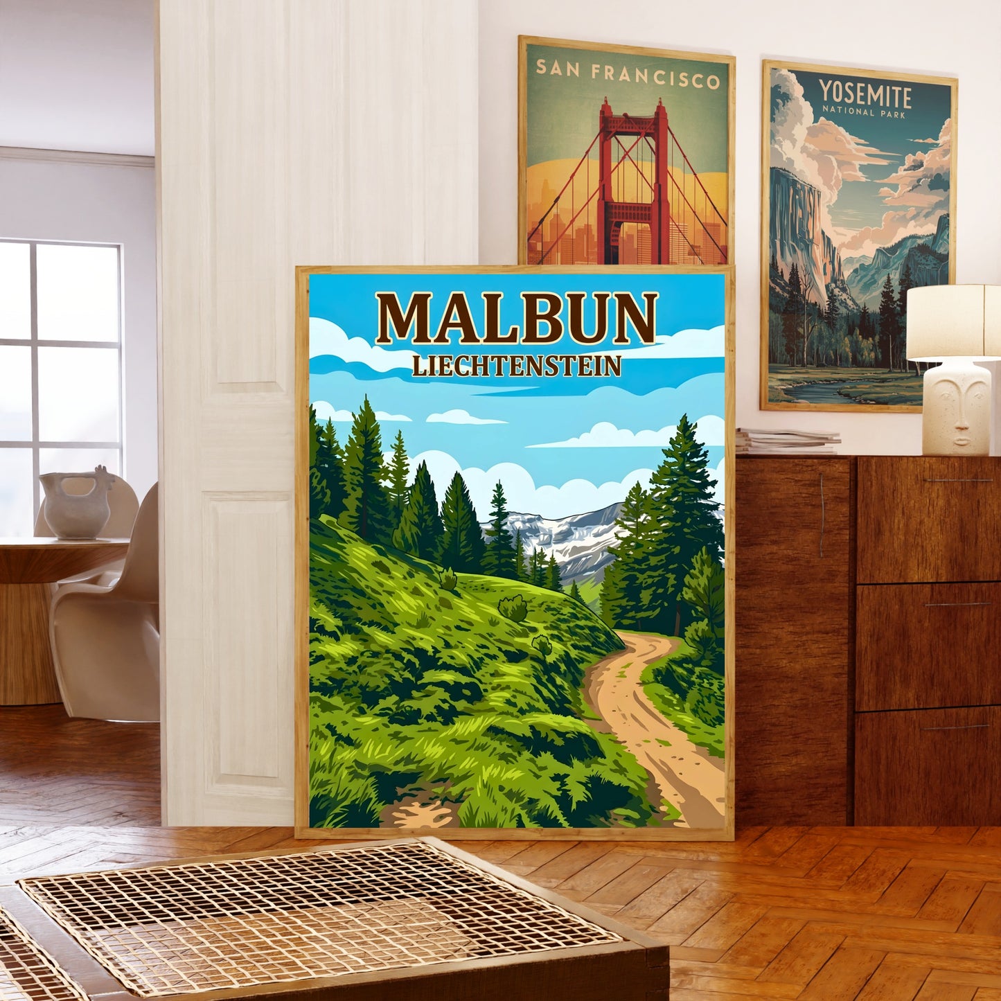 Malbun Vintage Travel Poster - Explore Mountains