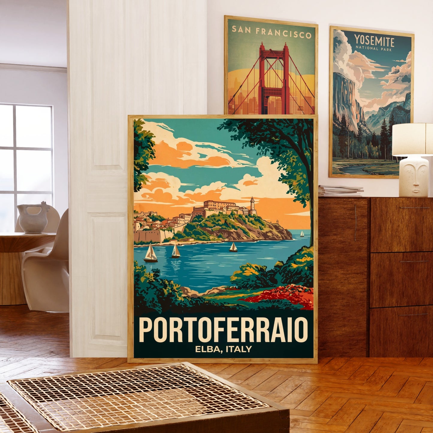 Portoferraio Vintage Travel Poster  - Fortress by the Sea