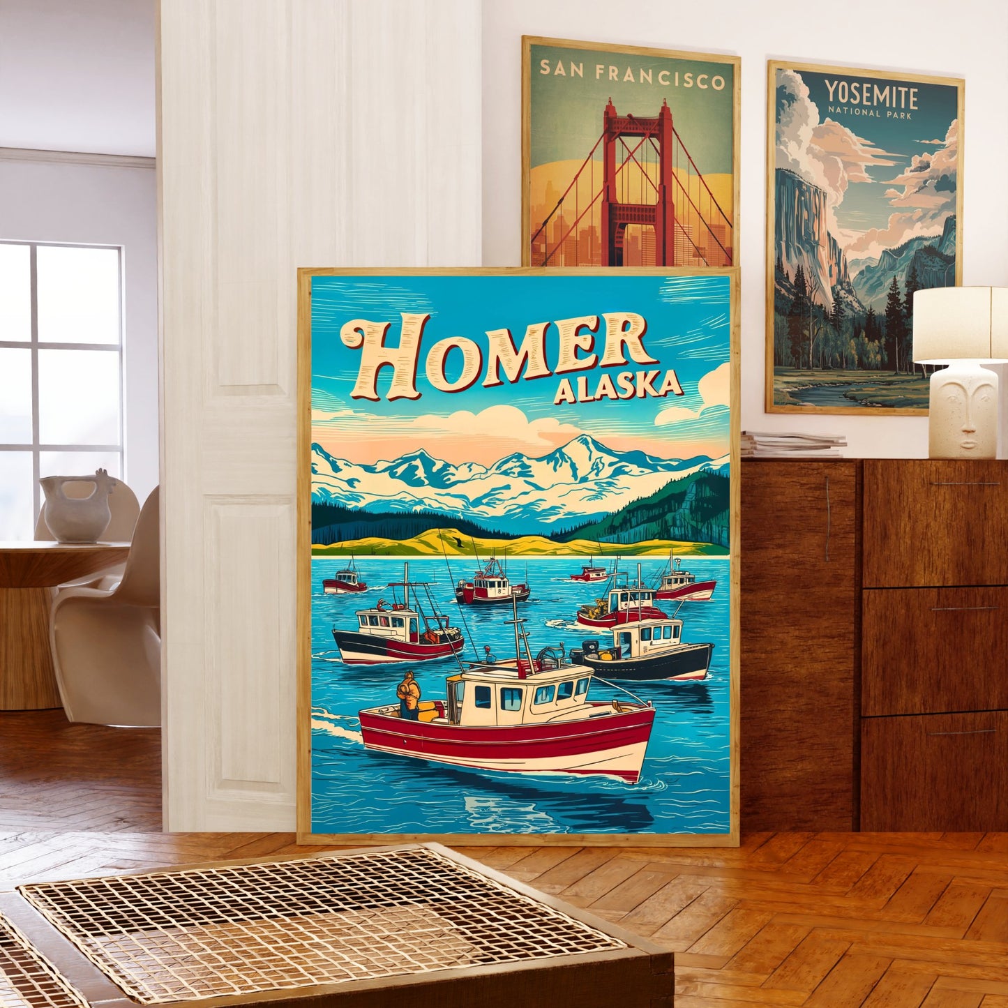Homer Vintage Travel Poster - Halibut Fishing Capital of the World