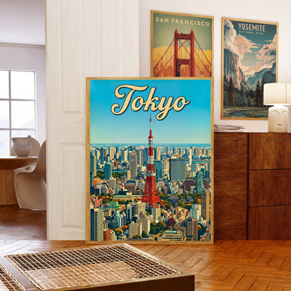 Tokyo Vintage Travel Poster - Tower