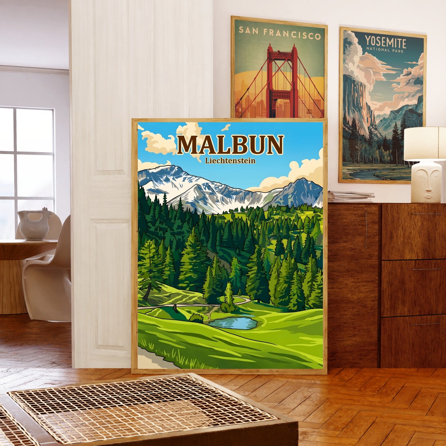 Malbun Vintage Travel Poster - Alpine Horizon
