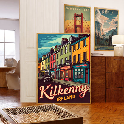 Kilkenny Vintage Travel Poster - Heart of Ireland's Medieval City