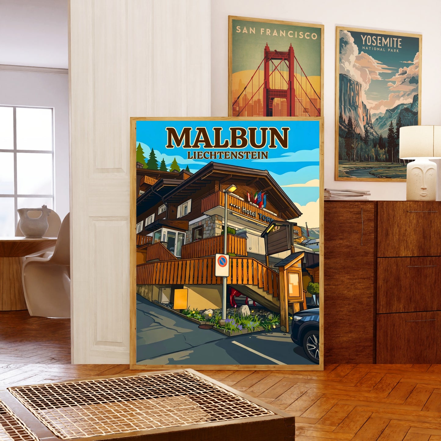 Malbun Vintage Travel Poster - Charming Hotel