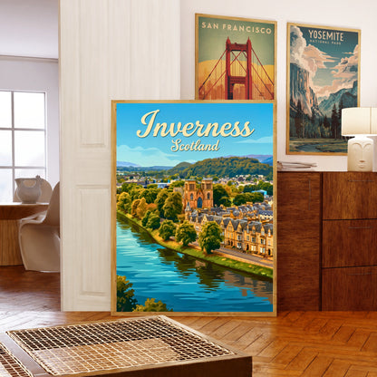 Inverness Vintage Travel Poster - Scotland Landscape