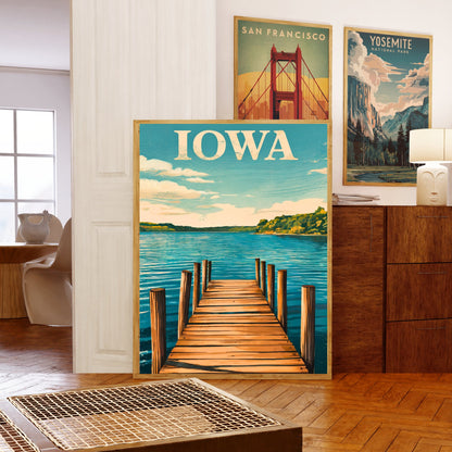 Iowa Vintage Travel Poster  - Spirit Lake