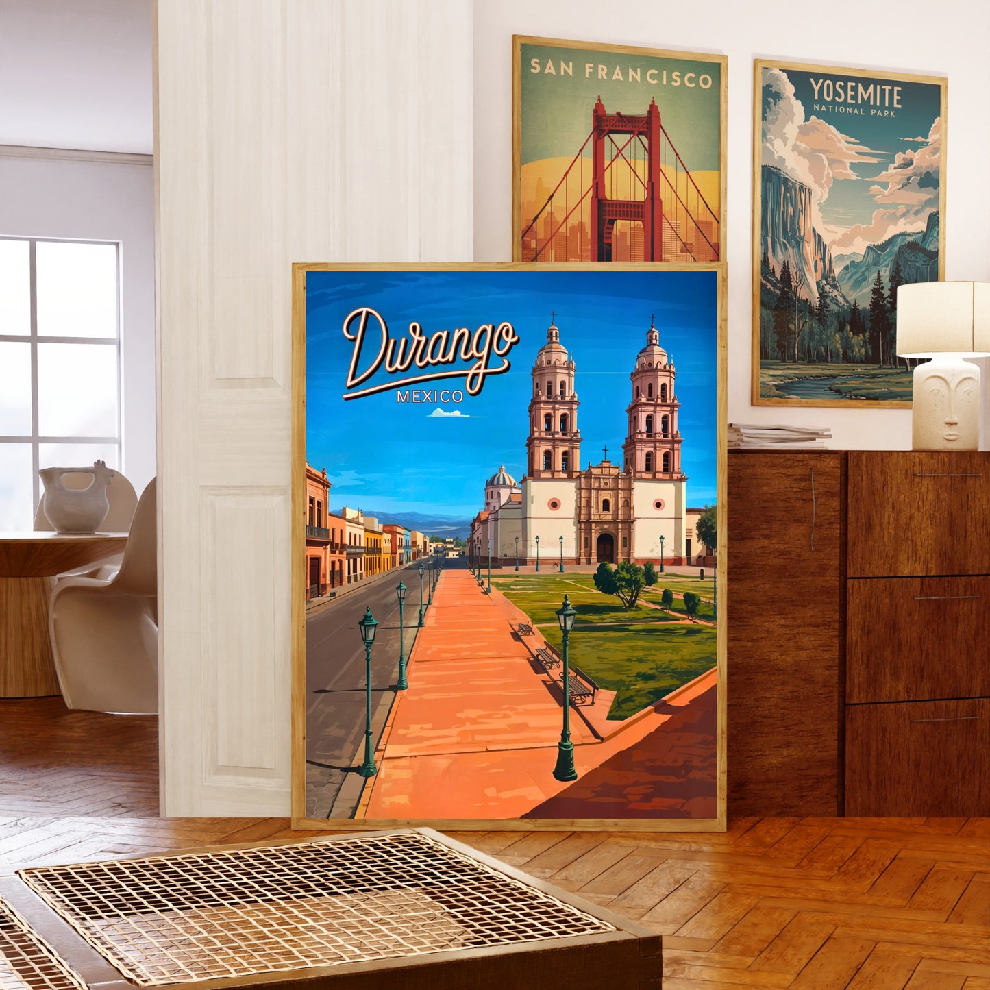 Durango Vintage Travel Poster - Where the Cathedral Rises