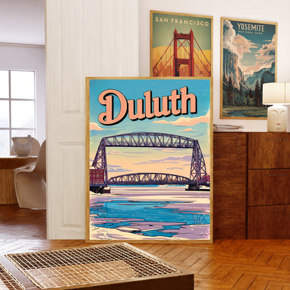 Duluth Vintage Travel Poster - Iconic Bridge