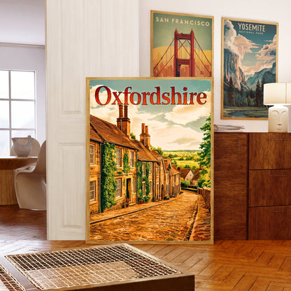 Oxfordshire Vintage Travel Poster