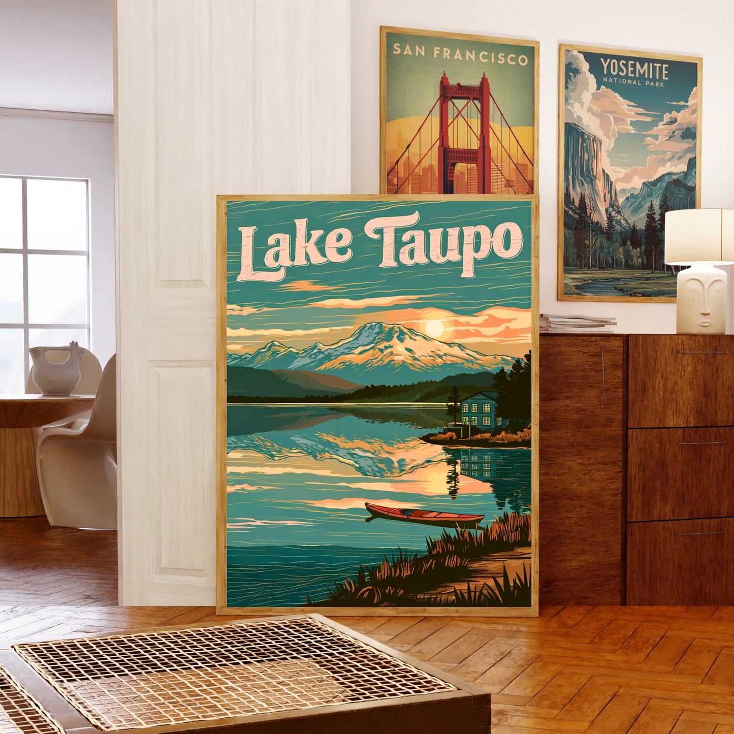Lake Taupo Vintage Travel Poster