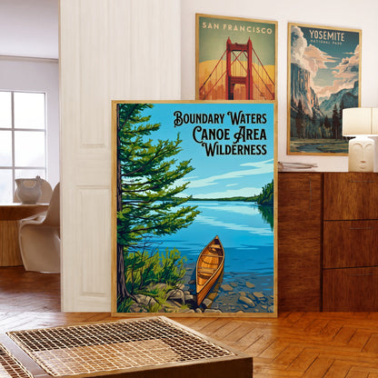 Boundary Waters Canoe Area Wilderness Vintage Travel Poster