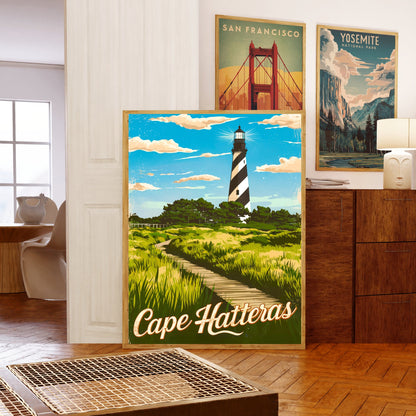 Cape Hatteras Vintage Travel Poster