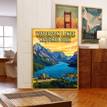 Waterton Lakes National Park Vintage Travel Poster- Spirit of Waterton