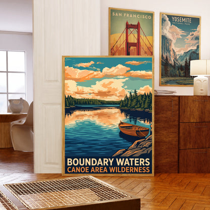 Boundary Waters Canoe Area Wilderness Vintage Travel Poster - Minnesota’s Wilderness