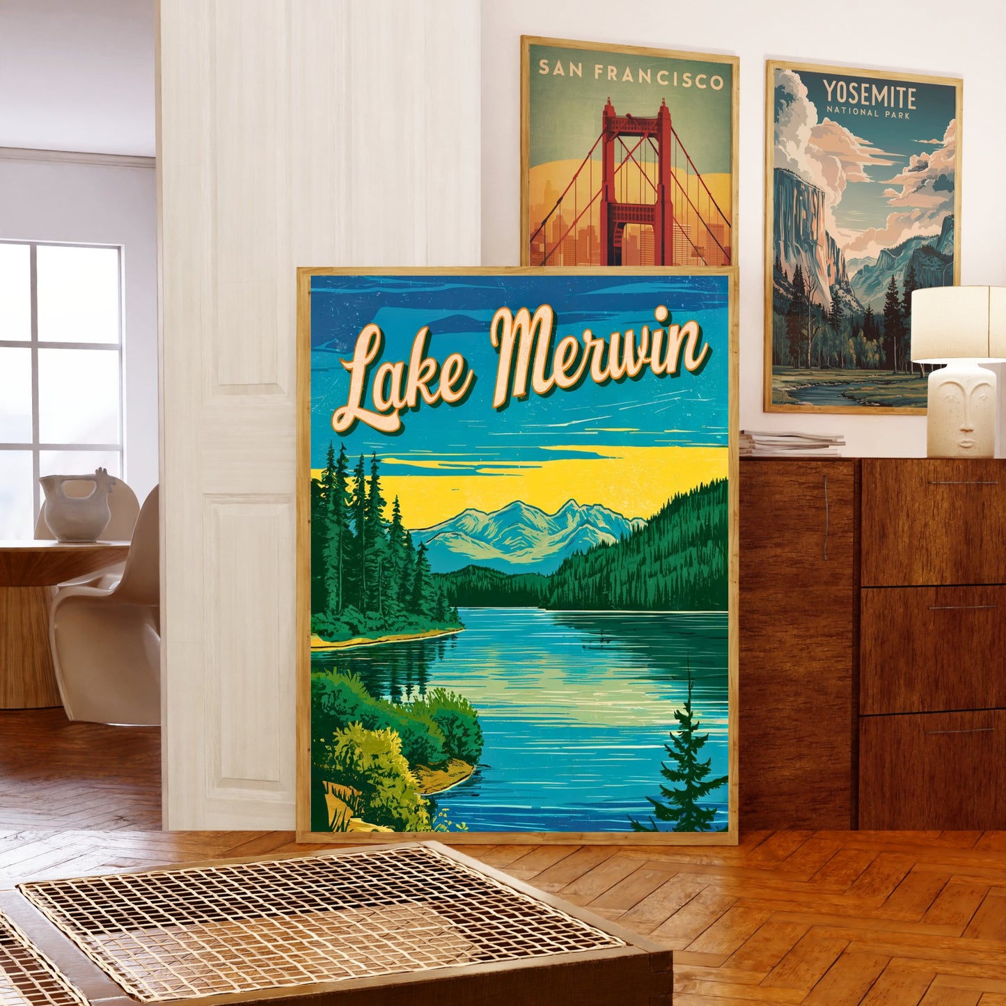 Lake Merwin Vintage Travel Poster
