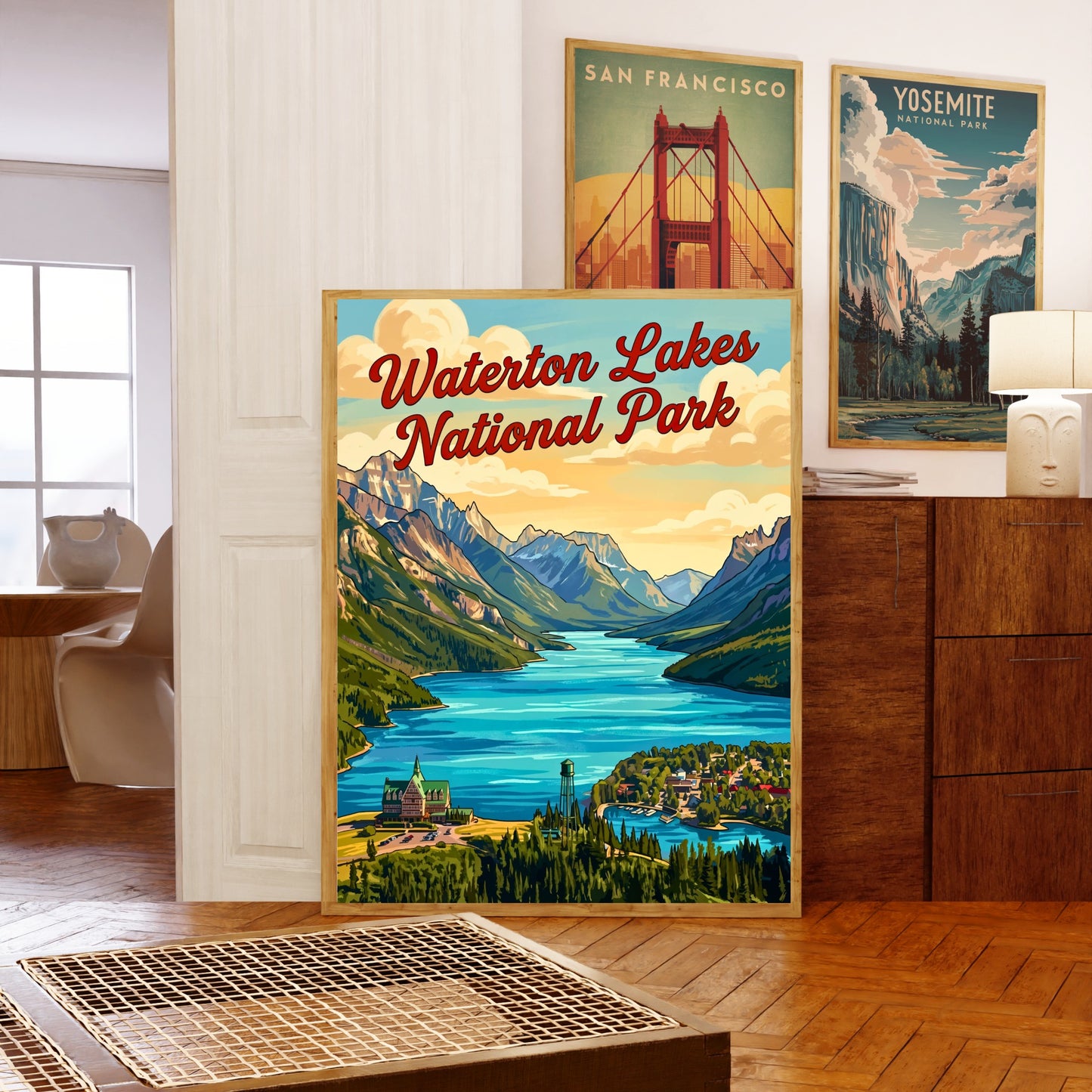 Waterton Lakes National Park Vintage Travel Poster - Edge of the Rockies