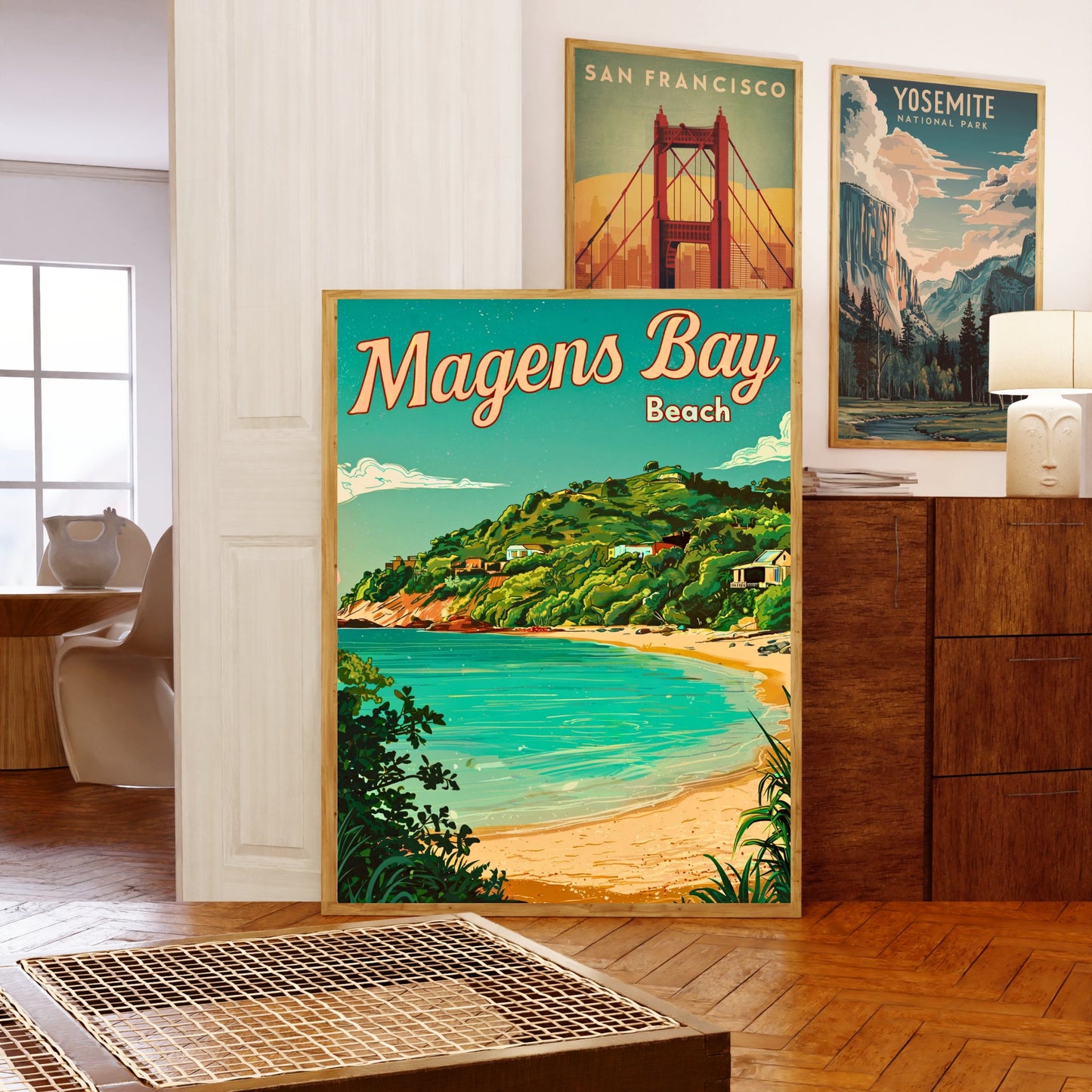 Magens Bay Beach Vintage Travel Poster