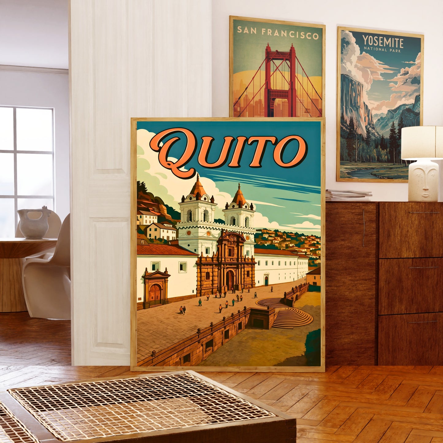 Quito Vintage Travel Poster - San Francisco Plaza