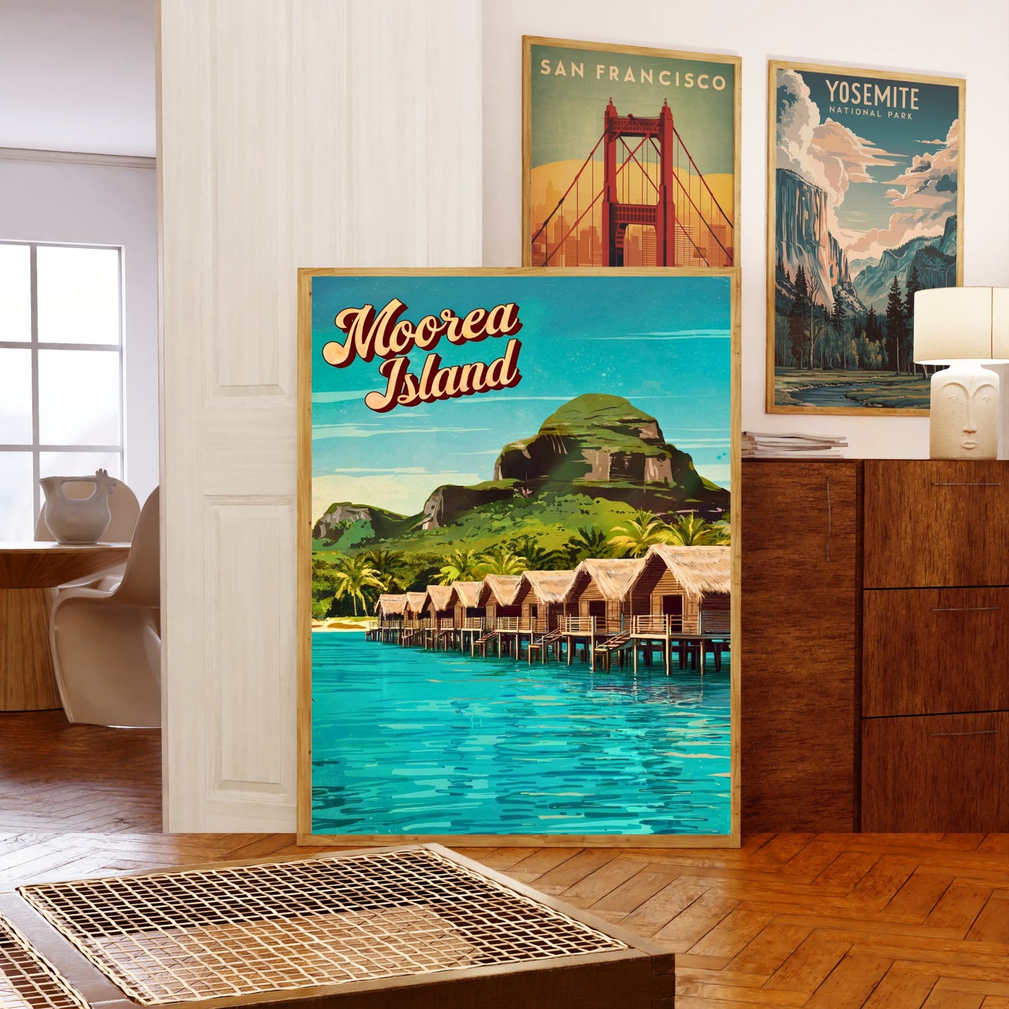 Moorea Island Vintage Travel Poster - Paradise in Polynesia