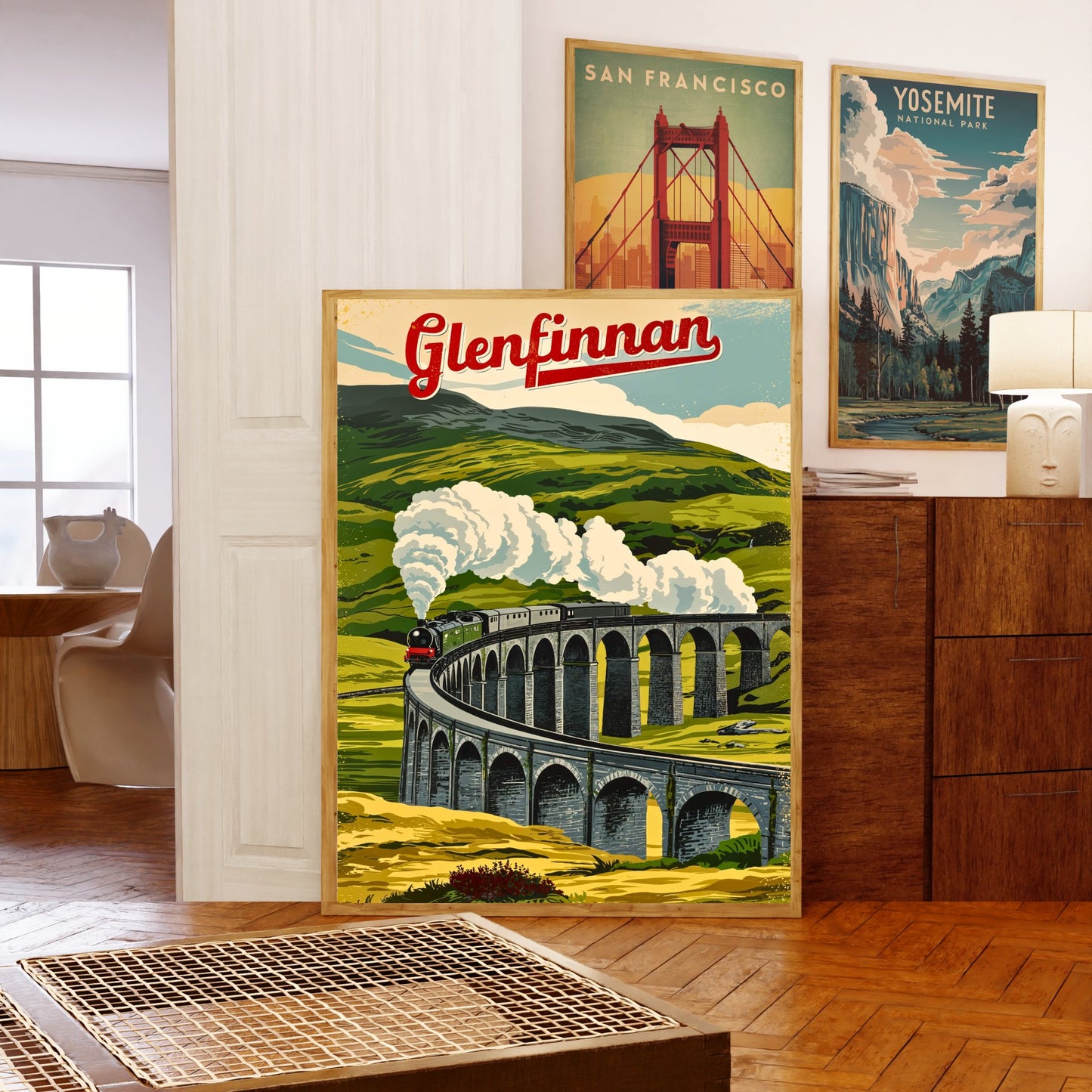 Glinfennan Vintage Travel Poster - Iconic England Train Rail Way