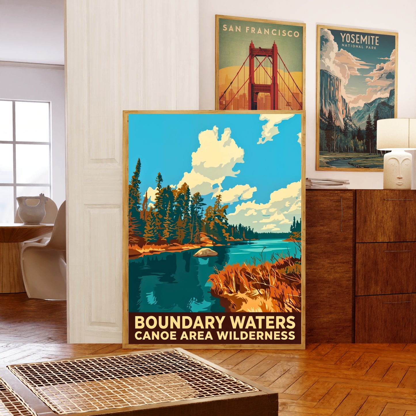 Boundary Waters Canoe Area Wilderness Vintage Travel Poster  - Escape