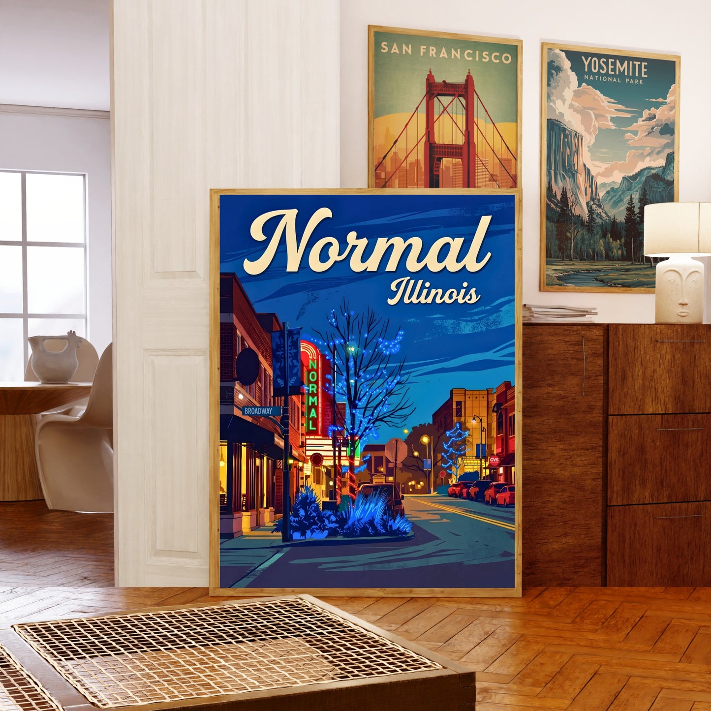 Normal, Illinois Vintage Travel Poster - Central Nights