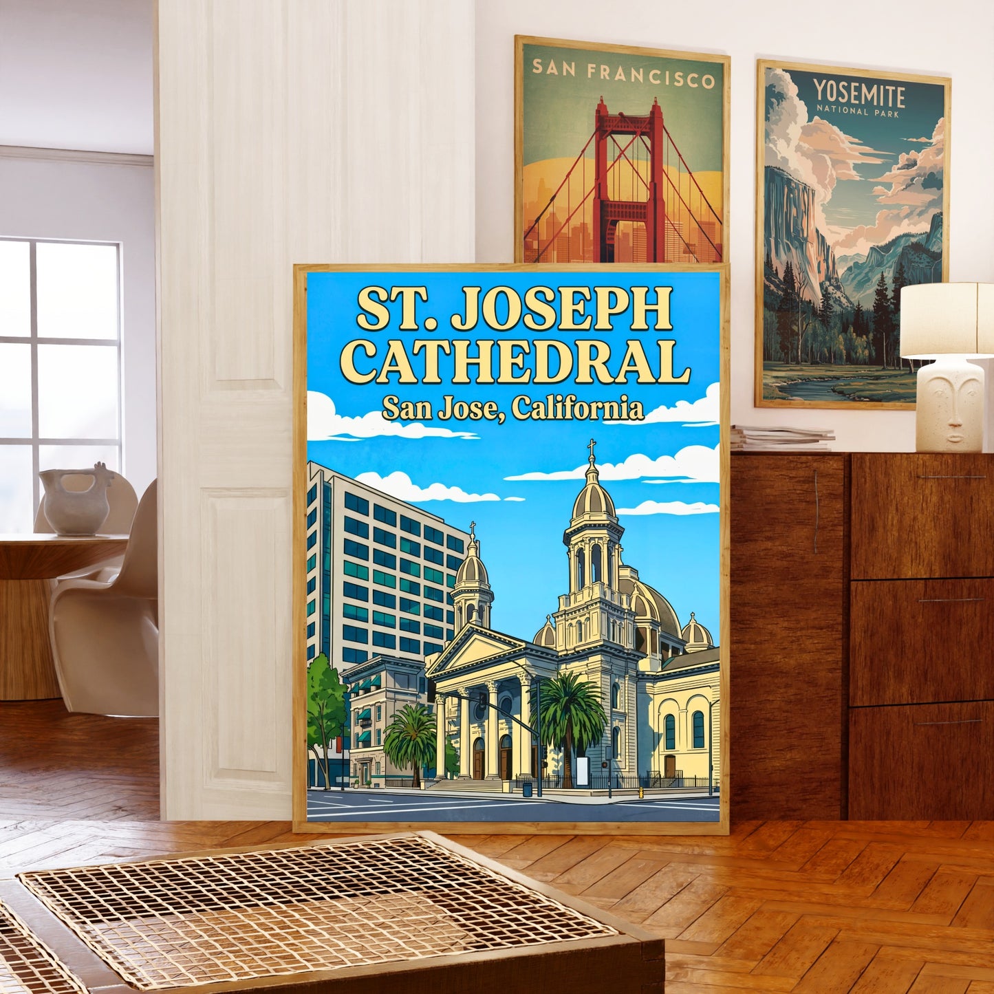 St. Joseph CathedralVintage Travel Poster -  Timeless Faith in San Jose
