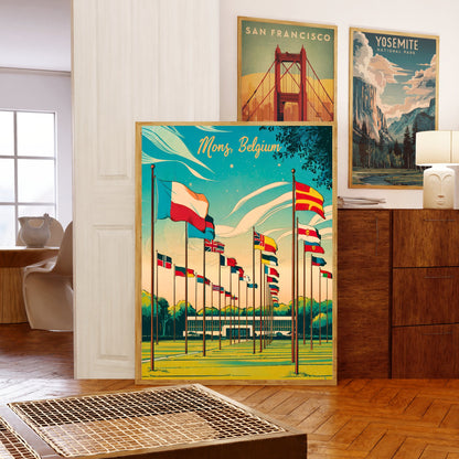 Mons, Belgium Travel Poster - Supreme Headquarters Allied Powers Europe (SHAPE)