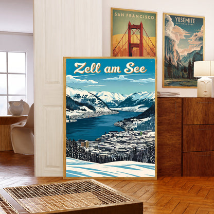 Zell am See Vintage Travel Poster - Jewel of the Alps