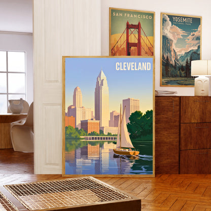 Cleveland Vintage Travel Poster - Rock & Roll Capital
