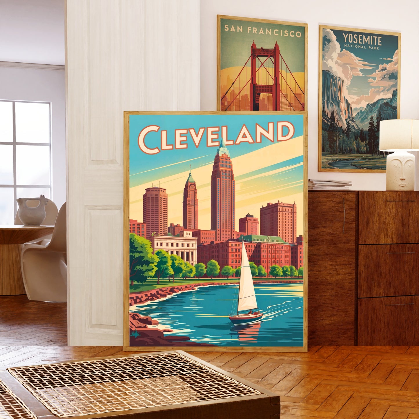 Cleveland Vintage Travel Poster - Lake Erie