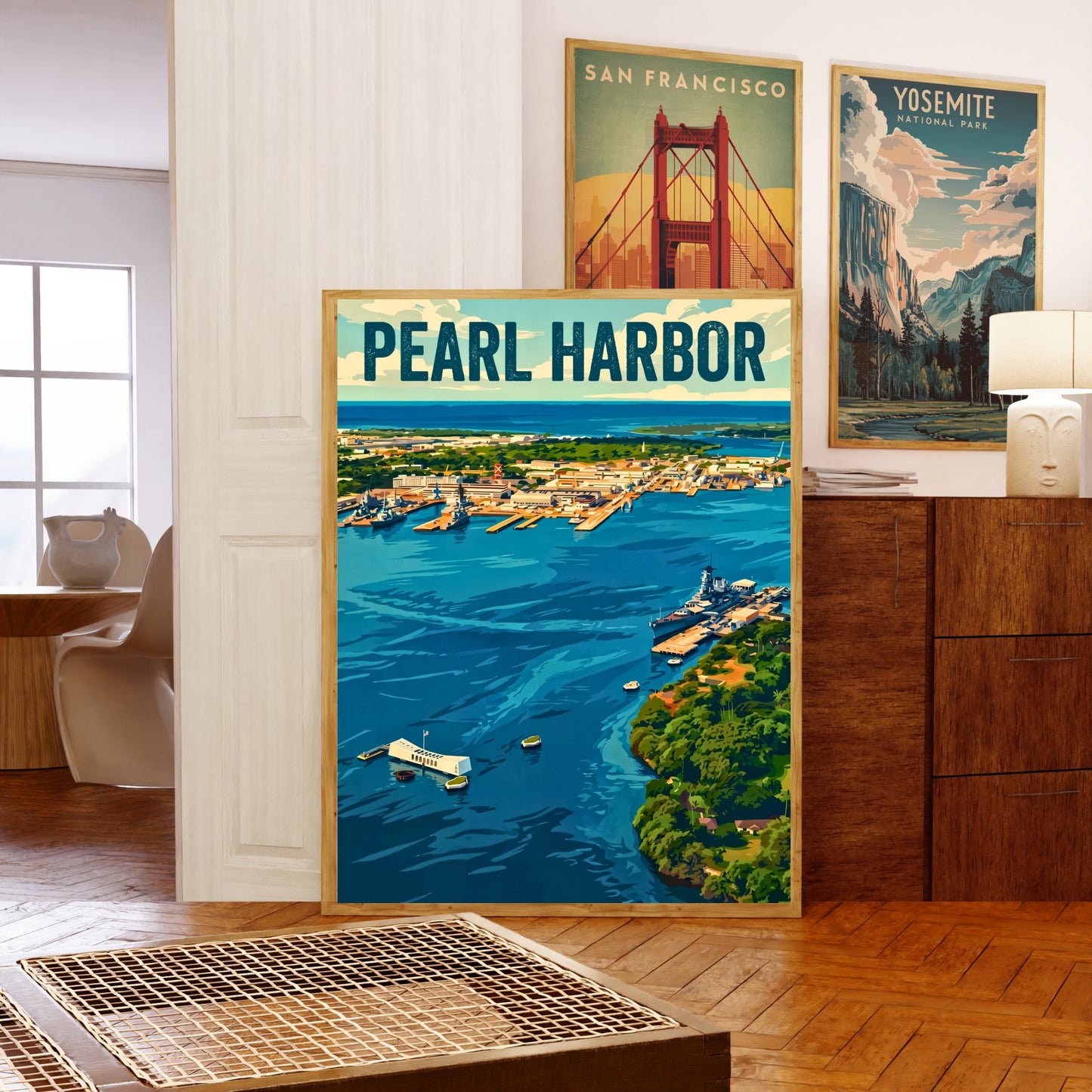 Pearl Harbor Vintage Travel Poster - Hawaii