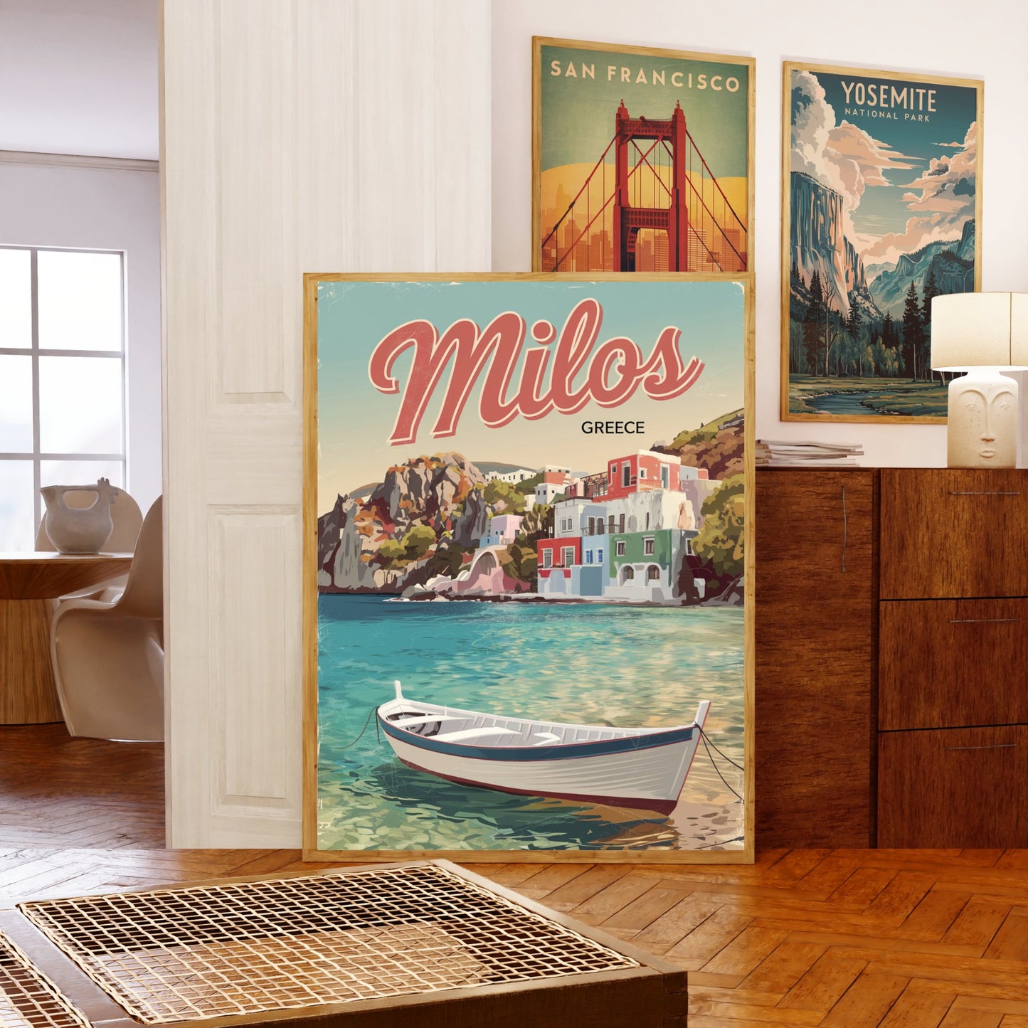 Milos Vintage Travel Poster - Charming Villages